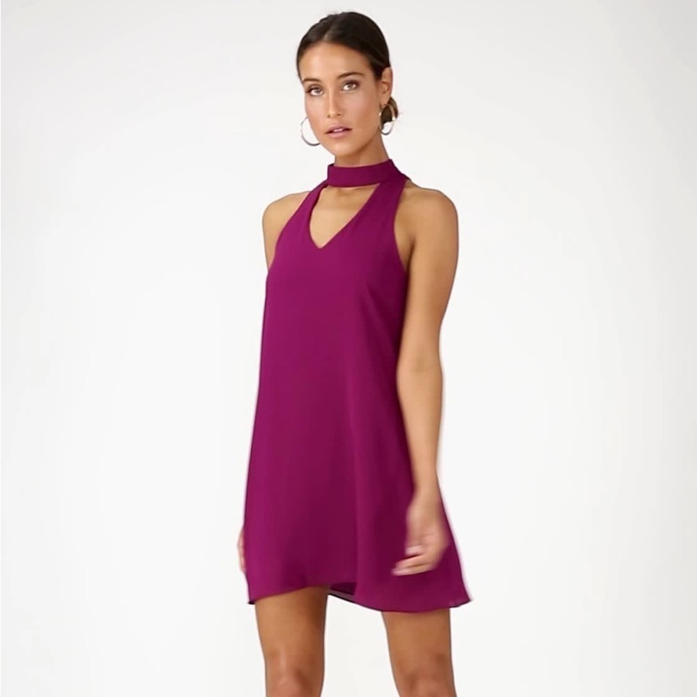 Lulus Groove Thing Magenta Cutout Swing Dress Size M